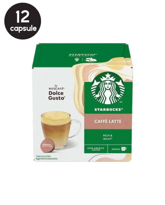 12 Capsule Starbucks Caffe Latte - Compatibile Dolce Gusto