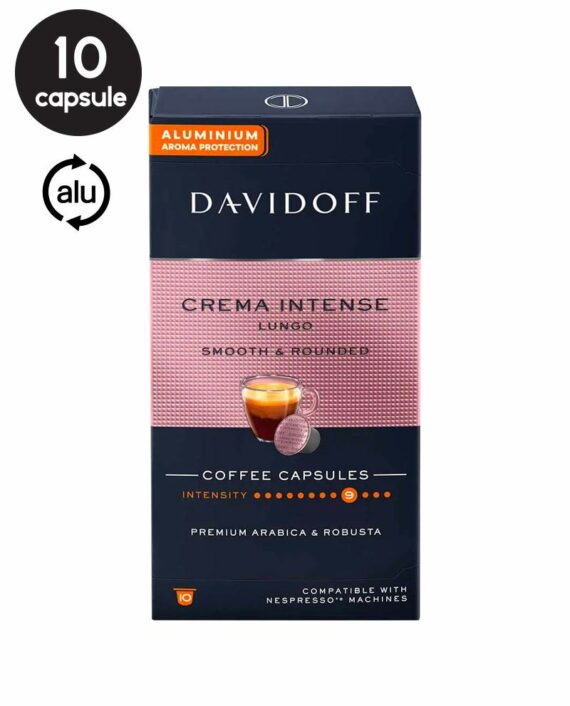 10 Capsule Aluminiu Davidoff Crema Intense Lungo – Compatibile Nespresso