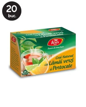 20 Plicuri Ceai Natural cu Lamai Verzi si Portocale - Fares 20 Plicuri Ceai Natural cu Lamai Verzi si Portocale - Fares