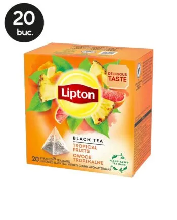 20 Plicuri Ceai Negru cu Fructe Tropicale - Lipton 20 Plicuri Ceai Negru cu Fructe Tropicale - Lipton