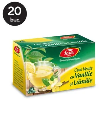 20 Plicuri Ceai Verde cu Vanilie si Lamaie - Fares 20 Plicuri Ceai Verde cu Vanilie si Lamaie - Fares