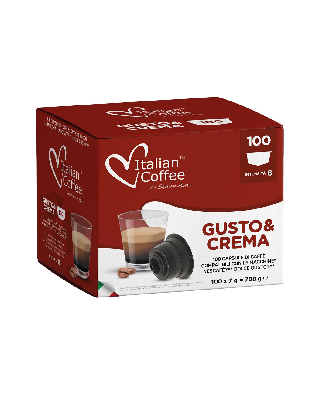 100 Capsule Italian Coffee Gusto e Crema - Compatibile Dolce Gusto 100 Capsule Italian Coffee Gusto e Crema - Compatibile Dolce Gusto – Kafferoma