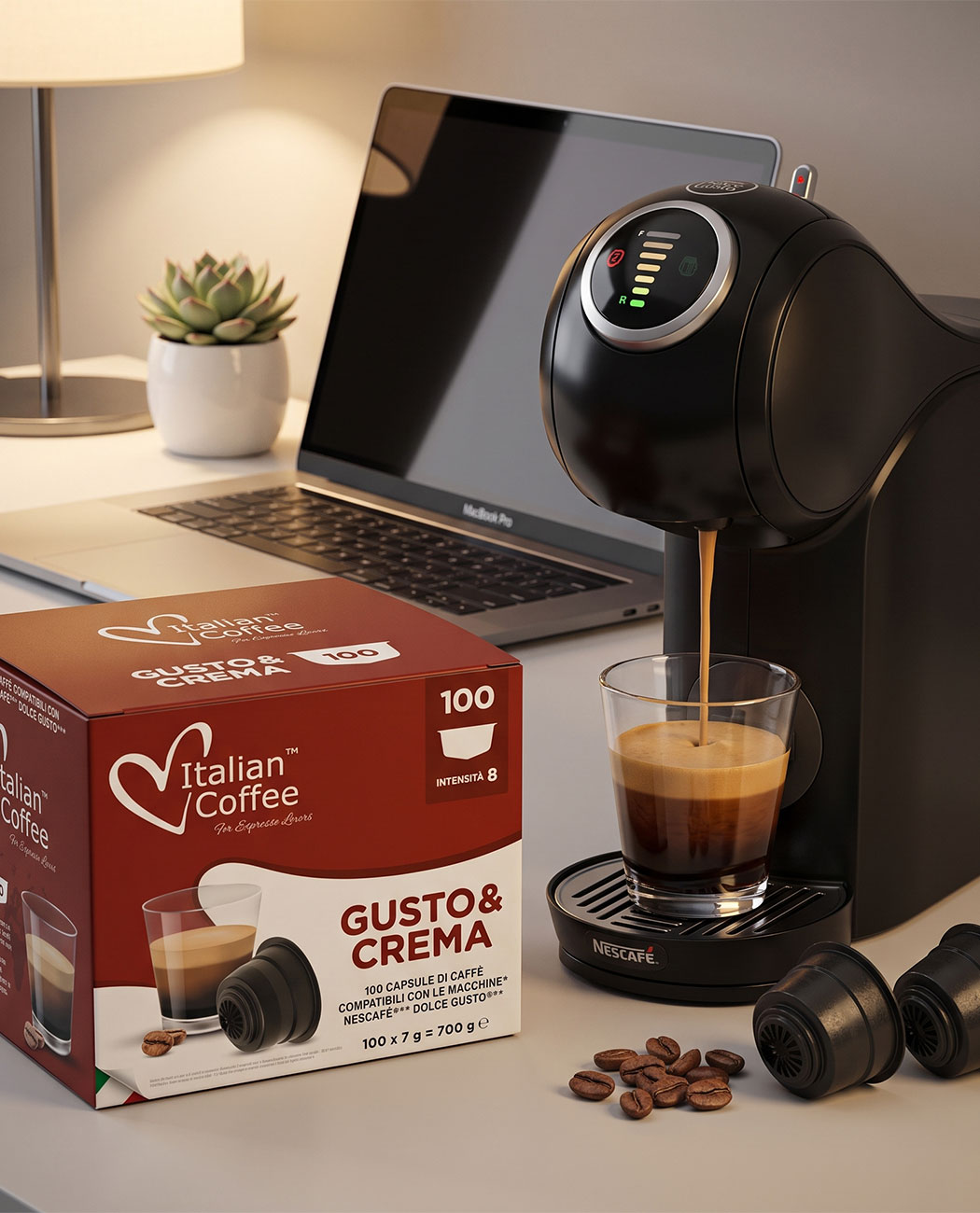 100 Capsule Italian Coffee Gusto e Crema - Compatibile Dolce Gusto 100 Capsule Italian Coffee Gusto e Crema - Compatibile Dolce Gusto, imaginea 5 – Kafferoma