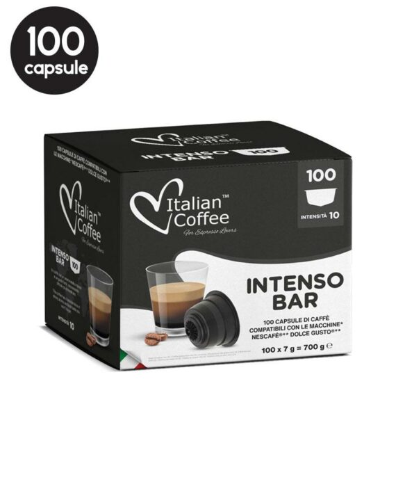 100 Capsule Italian Coffee Intenso Bar - Compatibile Dolce Gusto