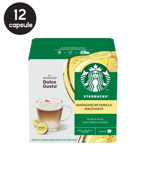 12 (6+6) Capsule Starbucks Macchiato Madagascar Vanilla - Compatibile Dolce Gusto
