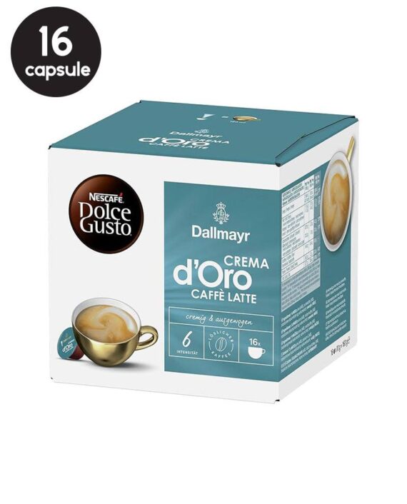 16 Capsule Dallmayr Crema D'Oro Caffe Latte - Compatibile Dolce Gusto