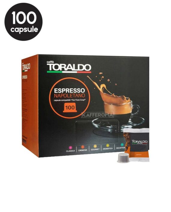 100 Capsule Caffe Toraldo Miscela Cremoso - Compatibile Fior Fiore Coop / Aroma Vero / Martello / Mitaca