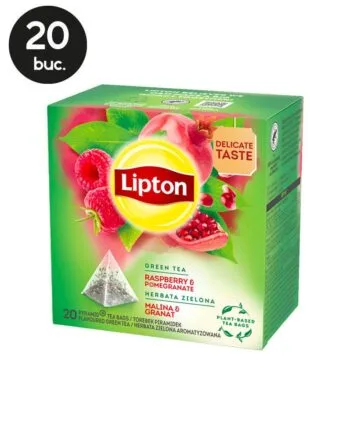 20 Plicuri Ceai Verde Zmeura si Rodie - Lipton 20 Plicuri Ceai Verde Zmeura si Rodie - Lipton