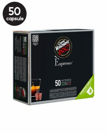 50 Capsule Biodegradabile Caffe Vergnano Espresso Intenso - Compatibile Nespresso