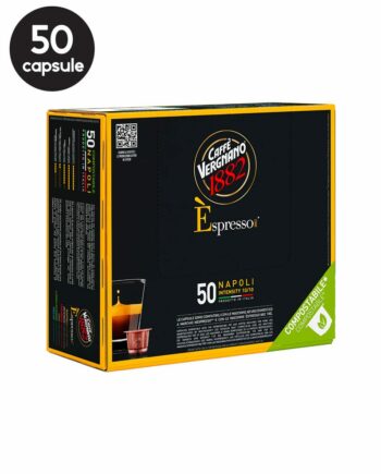 50 Capsule Biodegradabile Caffe Vergnano Espresso Napoli - Compatibile Nespresso