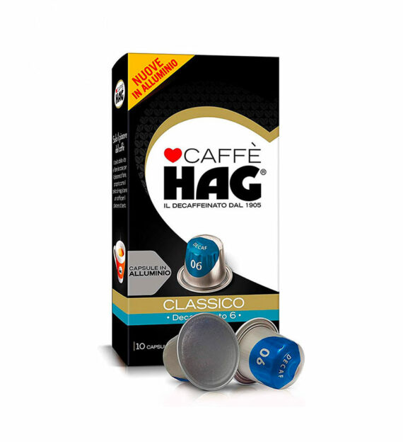 10 Capsule Aluminiu Caffe Hag Decaffeinato Classico – Compatibile Nespresso