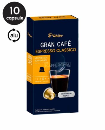 10 Capsule Aluminiu Tchibo Gran Cafe Espresso Classico – Compatibile Nespresso