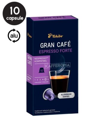 10 Capsule Aluminiu Tchibo Gran Cafe Espresso Forte – Compatibile Nespresso