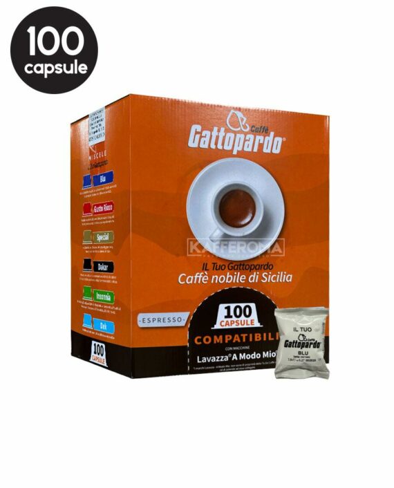 100 Capsule Caffe Gattopardo Blu – Compatibile A Modo Mio