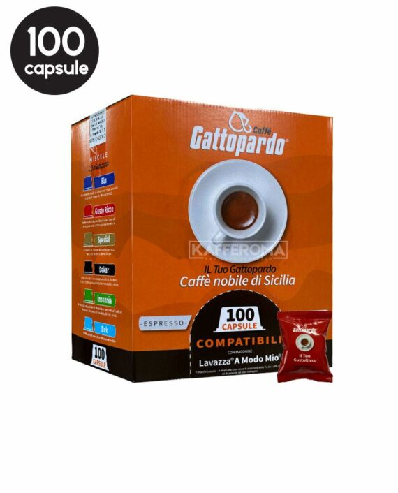 100 Capsule Caffe Gattopardo Ricco – Compatibile A Modo Mio
