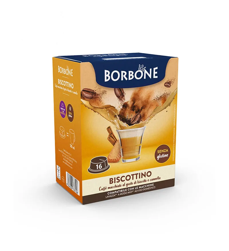 16 Capsule Borbone Biscottino - Compatibile A Modo Mio
