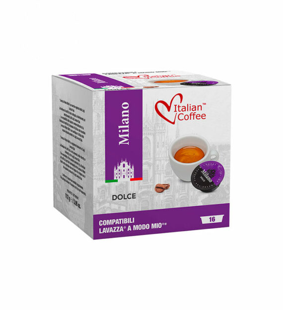 16 Capsule Italian Coffee Milano Dolce - Compatibile A Modo Mio