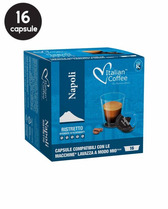 16 Capsule Italian Coffee Napoli Ristretto - Compatibile A Modo Mio