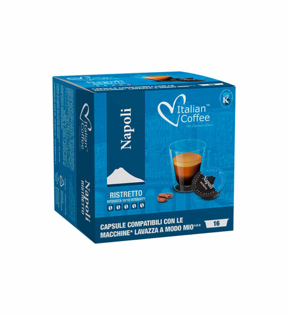16 Capsule Italian Coffee Napoli Ristretto - Compatibile A Modo Mio