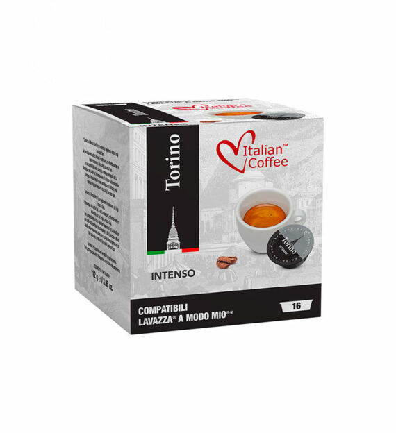 16 Capsule Italian Coffee Torino Intenso - Compatibile A Modo Mio