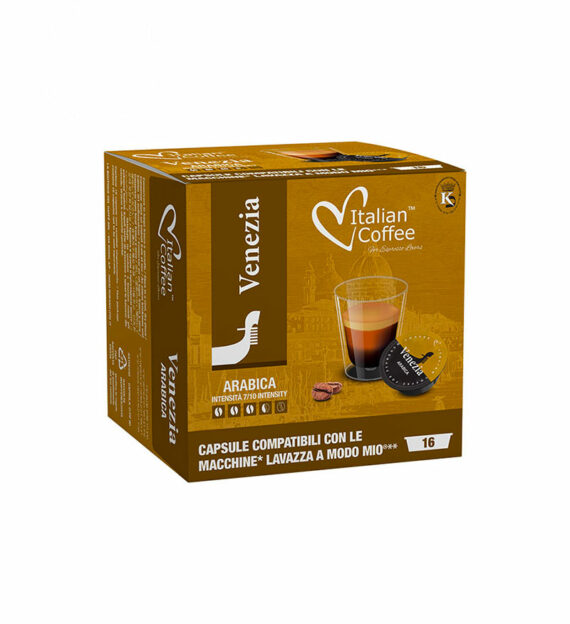 16 Capsule Italian Coffee Venezia Arabica - Compatibile A Modo Mio