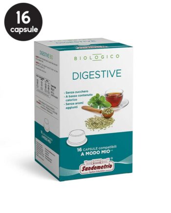 16 Capsule Sandemetrio Ceai Biologic Digestiv - Compatibile A Modo Mio