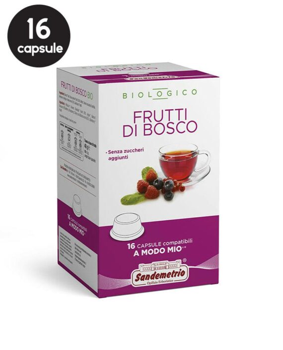 16 Capsule Sandemetrio Ceai Biologic Fructe de Padure - Compatibile A Modo Mio
