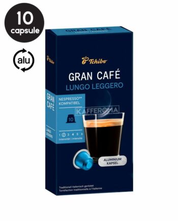 10 Capsule Aluminiu Tchibo Gran Cafe Lungo Leggero – Compatibile Nespresso