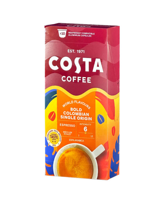 10 Capsule Aluminiu Costa Coffee Espresso Bold Colombian  – Compatibile Nespresso