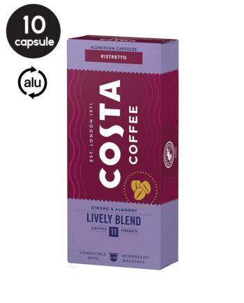 10 Capsule Aluminiu Costa Coffee Ristretto Lively Blend – Compatibile Nespresso