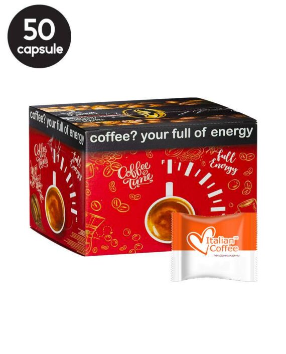 50 Capsule Italian Coffee Lungo – Compatibile Fior Fiore Coop / Aroma Vero / Martello / Mitaca