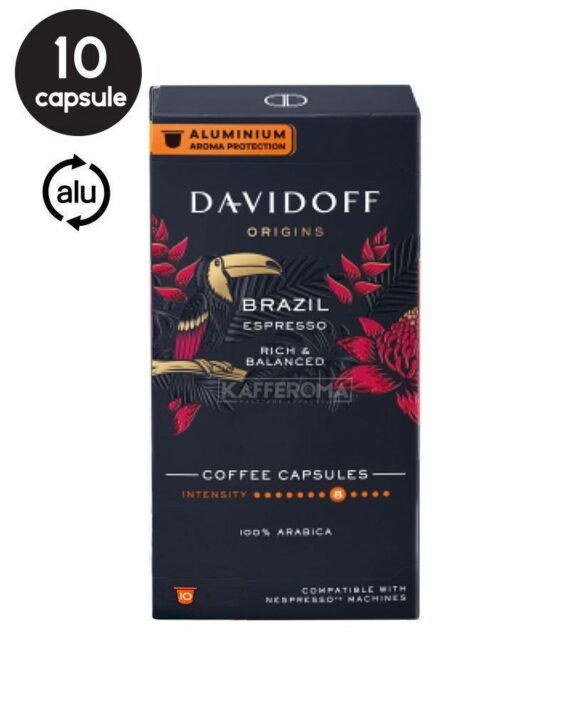 10 Capsule Aluminiu Davidoff Origins Espresso Brazil – Compatibile Nespresso