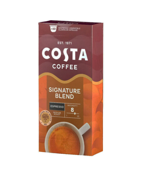 10 Capsule Aluminiu Costa Coffee Espresso Signature Blend – Compatibile Nespresso