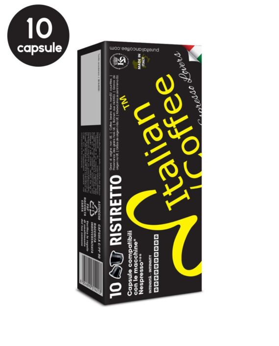10 Capsule Italian Coffee Espresso Ristretto – Compatibile Nespresso