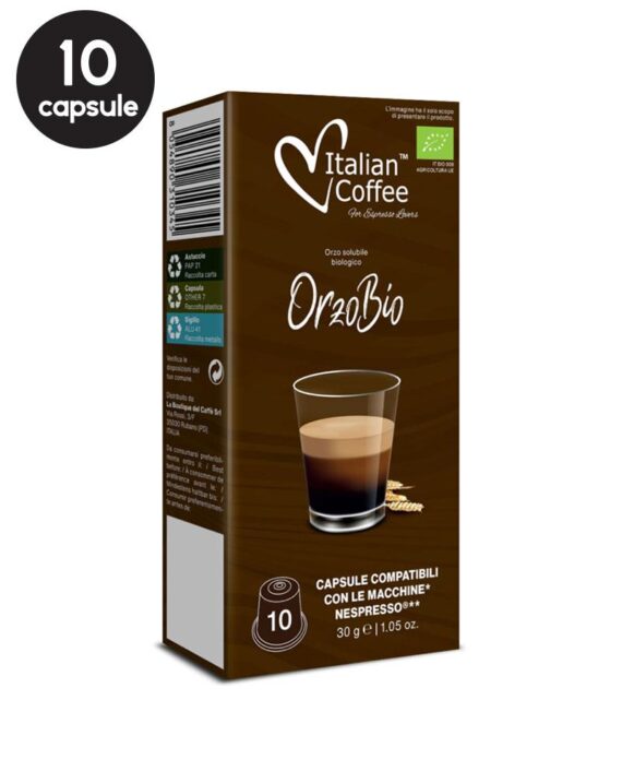 10 Capsule Italian Coffee Orz Solubil Bio – Compatibile Nespresso