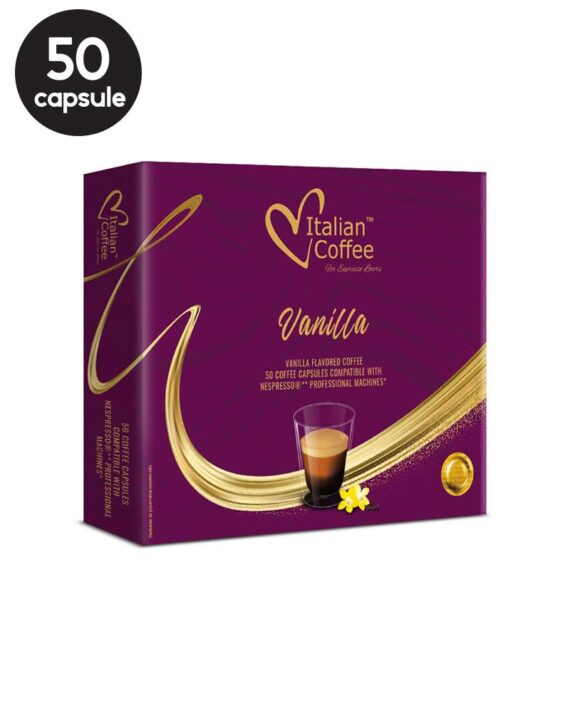 50 Capsule Italian Coffee Vanilla - Compatibile Nespresso Professional