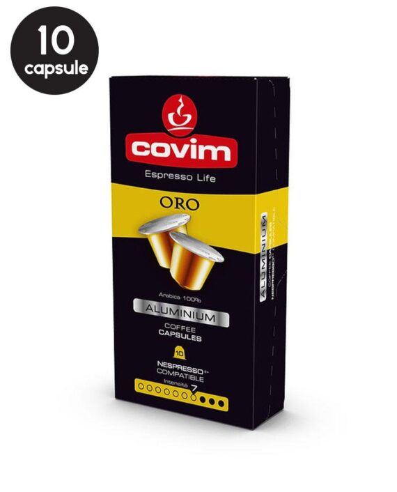 10 Capsule Aluminiu Espresso Covim Oro – Compatibile Nespresso