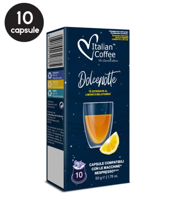 10 Capsule Italian Coffee DolceNotte – Compatibile Nespresso