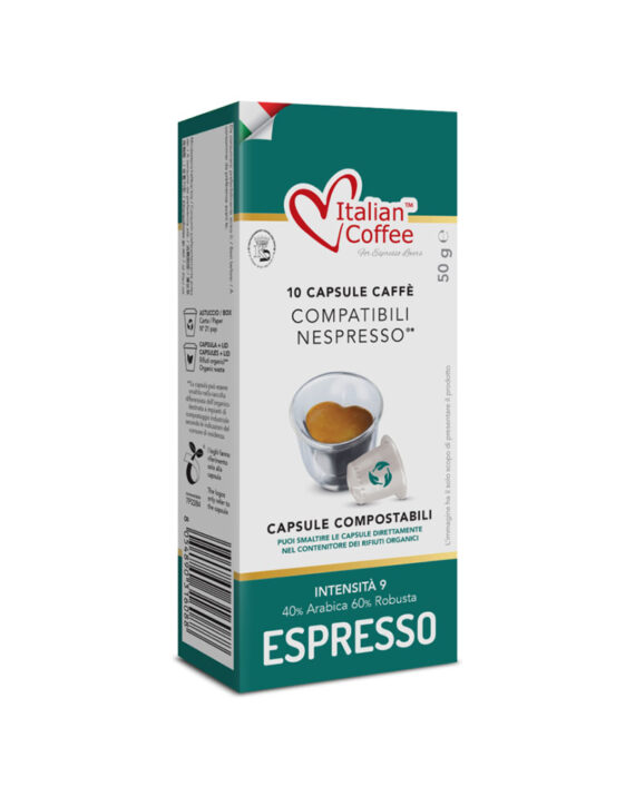 10 Capsule Italian Coffee Espresso – Compatibile Nespresso