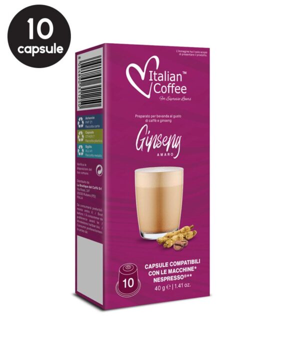 10 Capsule Italian Coffee Ginseng Amaro – Compatibile Nespresso