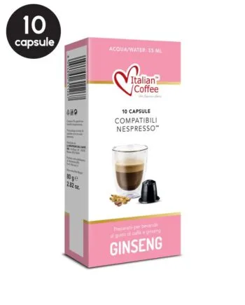 10 Capsule Italian Coffee Ginseng Dolce – Compatibile Nespresso