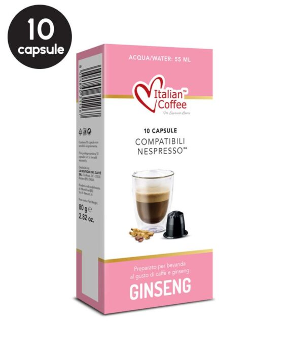 10 Capsule Italian Coffee Ginseng Dolce – Compatibile Nespresso