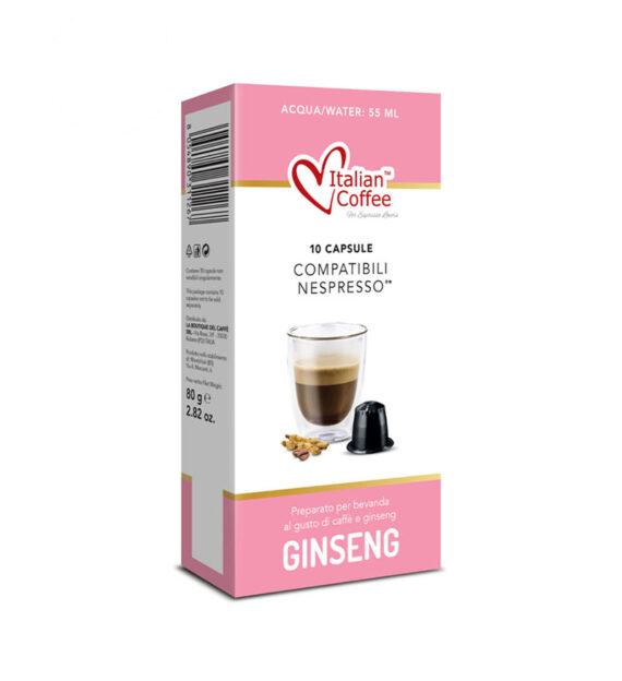 10 Capsule Italian Coffee Ginseng Dolce – Compatibile Nespresso