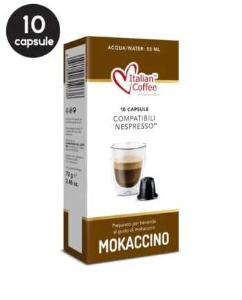 10 Capsule Italian Coffee Mokaccino – Compatibile Nespresso