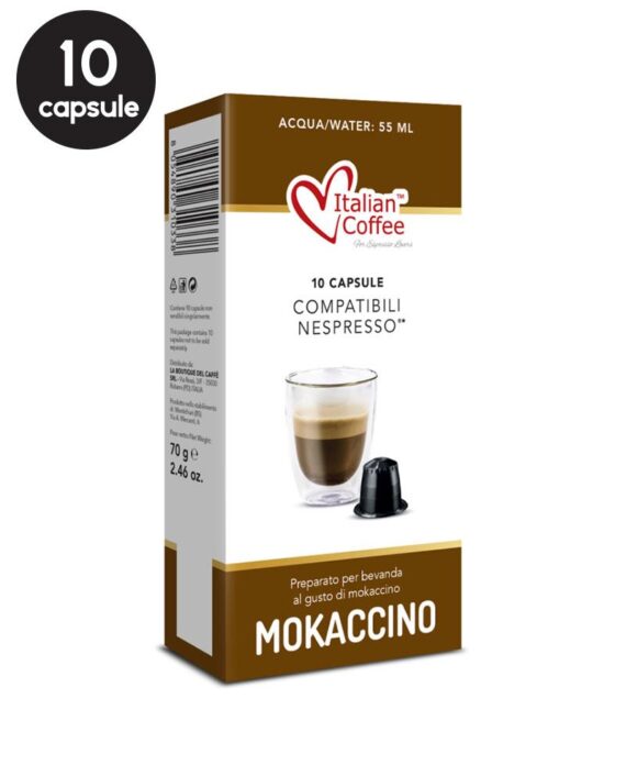 10 Capsule Italian Coffee Mokaccino – Compatibile Nespresso