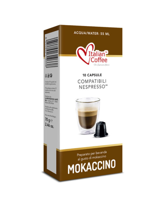 10 Capsule Italian Coffee Mokaccino – Compatibile Nespresso