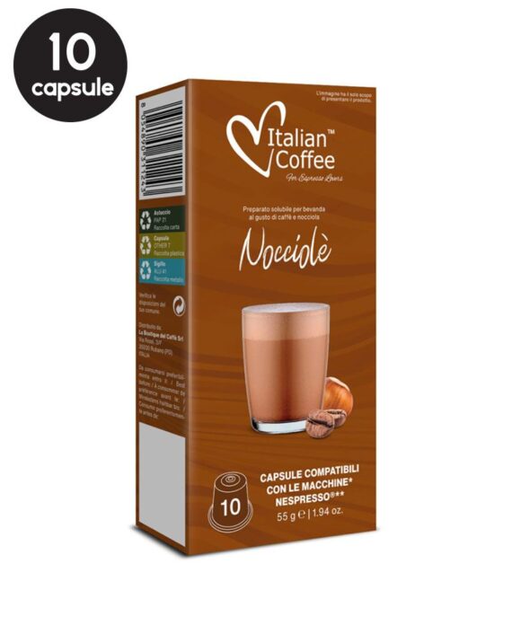 10 Capsule Italian Coffee Nocciole – Compatibile Nespresso
