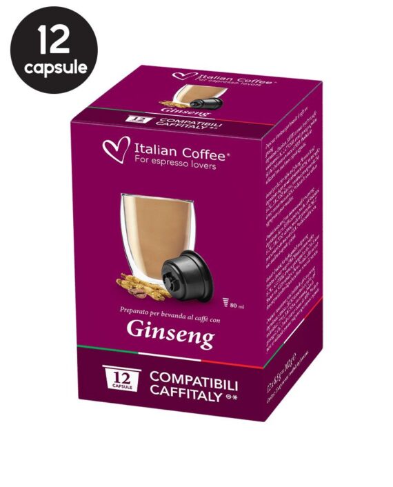 12 Capsule Italian Coffee Ginseng  – Compatibile Cafissimo / Caffitaly / BeanZ (Box)