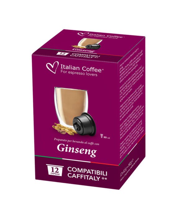 12 Capsule Italian Coffee Ginseng  – Compatibile Cafissimo / Caffitaly / BeanZ (Box)