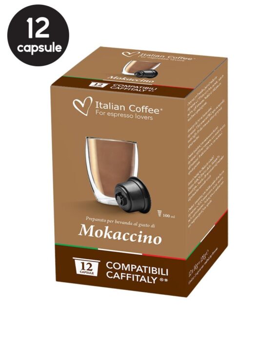 12 Capsule Italian Coffee Mokaccino – Compatibile Cafissimo / Caffitaly / BeanZ (Box)